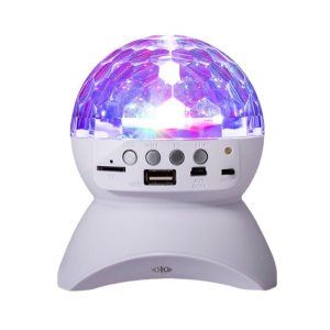 Luminária LED RGB Globo Musical Giratório Com Bluetooth USB Bluetooth Festa